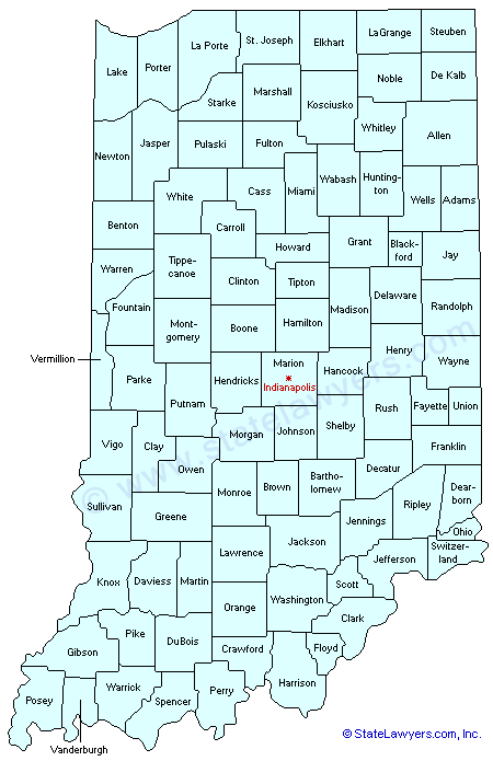Indiana County Outline Map.